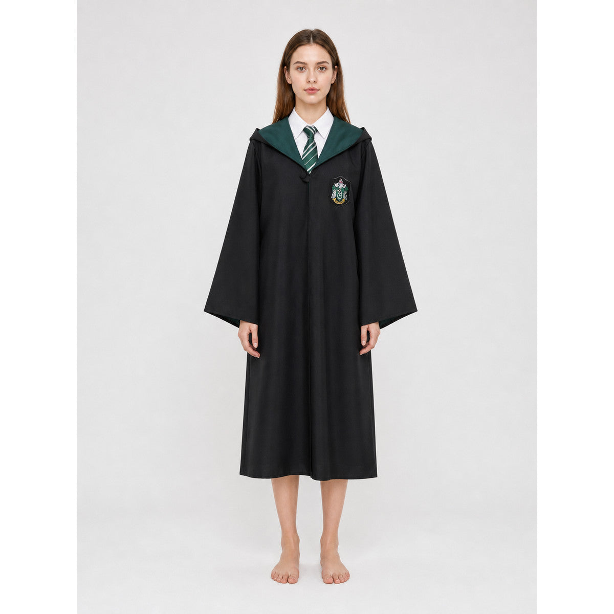 Cosplay Costume: Hooded Robe and Tie on-model view