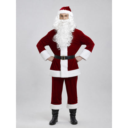Santa Claus Wig and Beard with White Curls