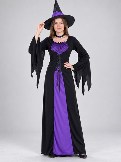 Witch Costume with Pointed Hat and Choker