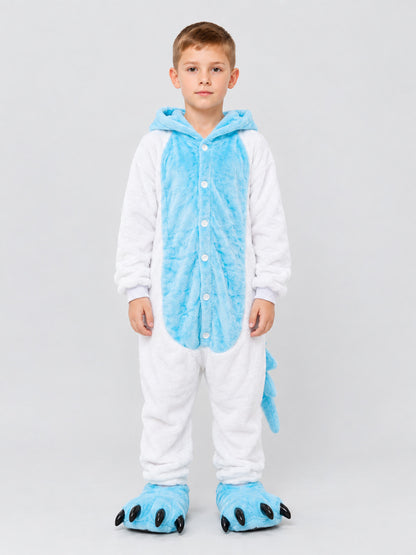 Kids' Dinosaur Hooded Pajama Jumpsuit