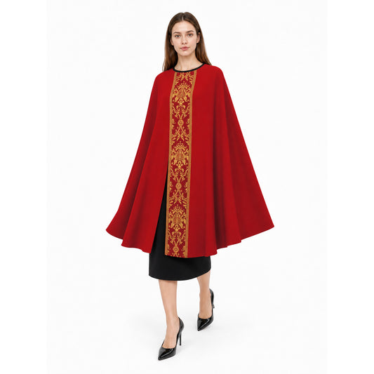Red Carnival Cloak with Hood, Long