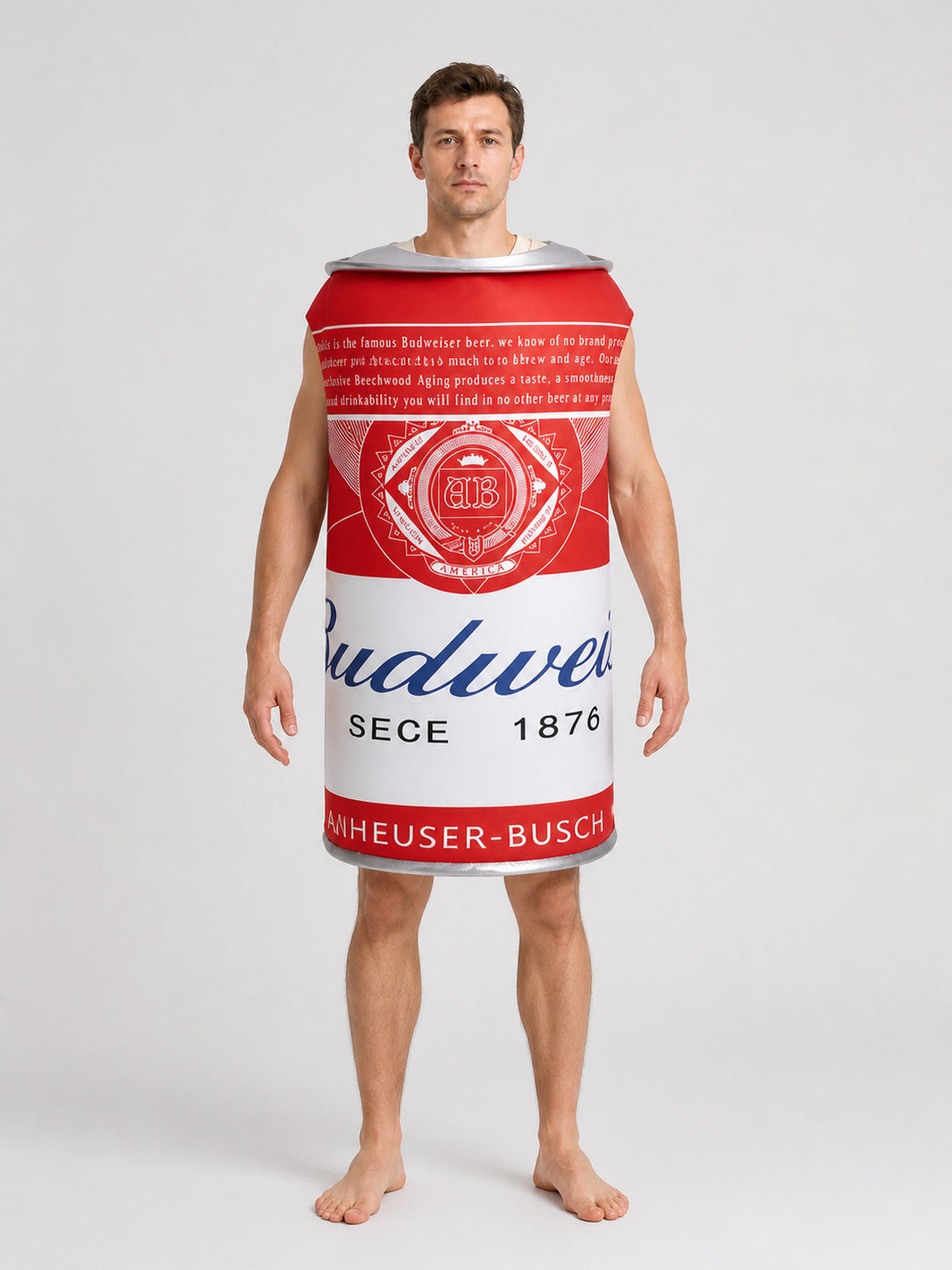 Beer Can Costume for Stage and Cosplay on-model view