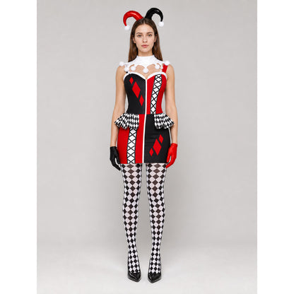 Harlequin Costume for Stage and Halloween on-model view