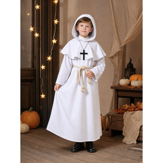 White Hooded Clergyman Costume