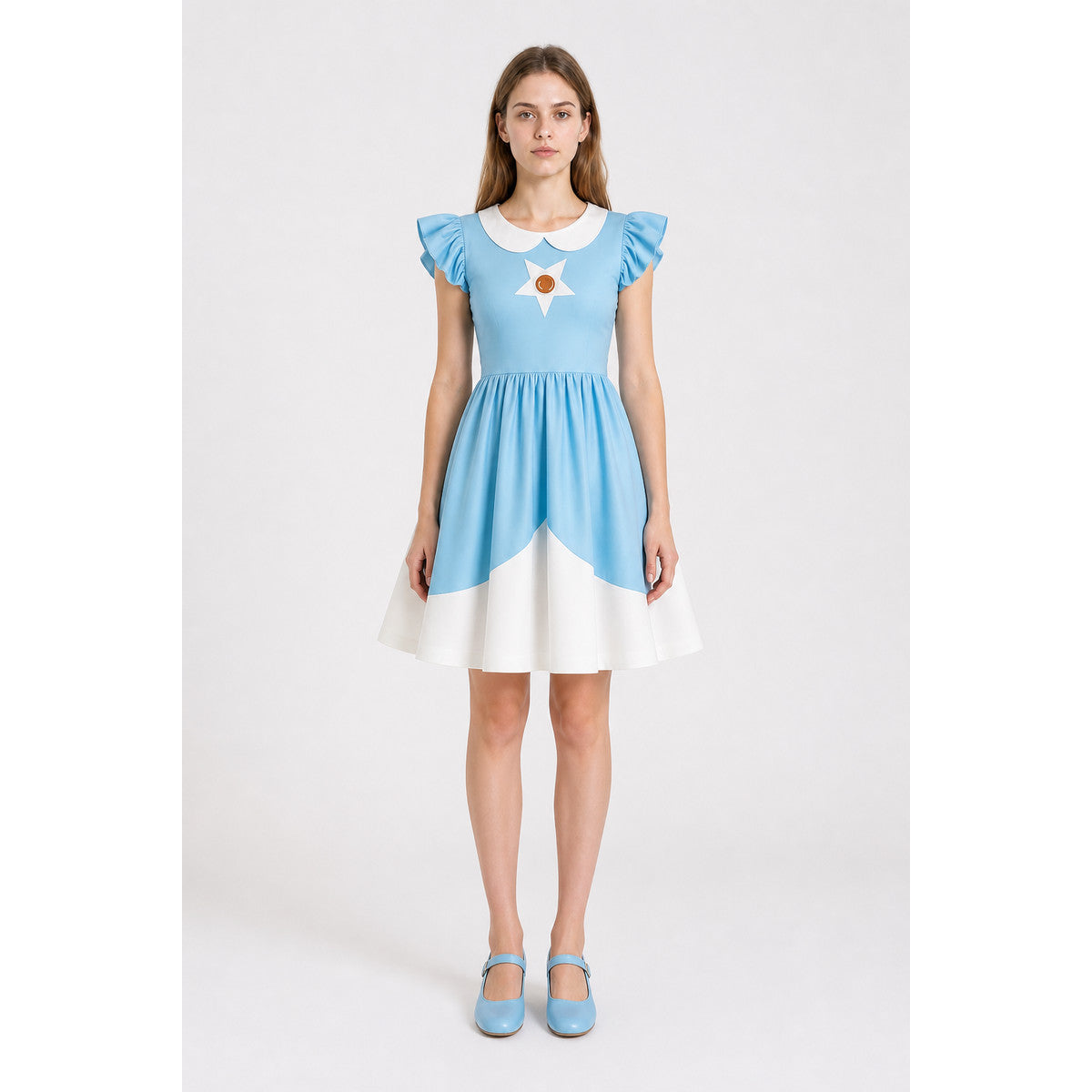 Children's Dress with a Full Skirt and Star Decoration main product view