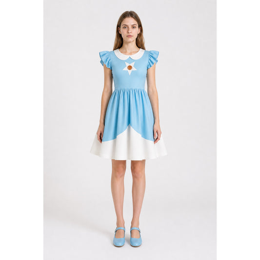 Children's Dress with a Full Skirt and Star Decoration main product view