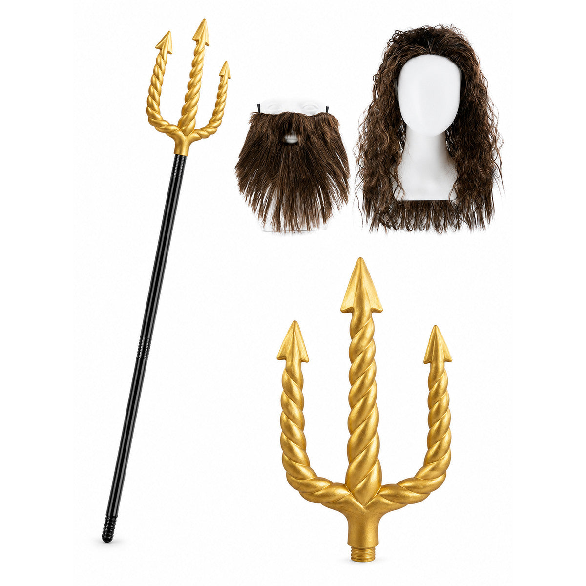 King of the Seas Carnival Set: Trident and Wig