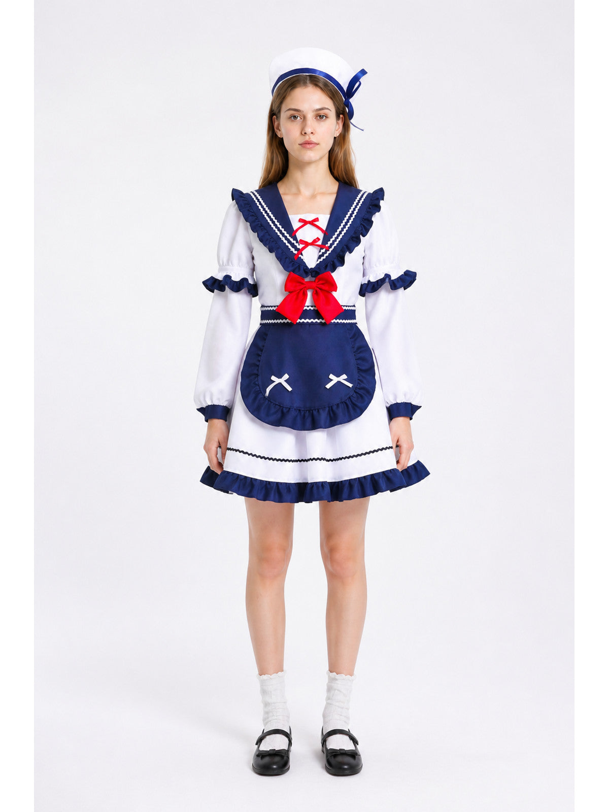 Nautical-Style Stage Costume with Apron and Bow main product view
