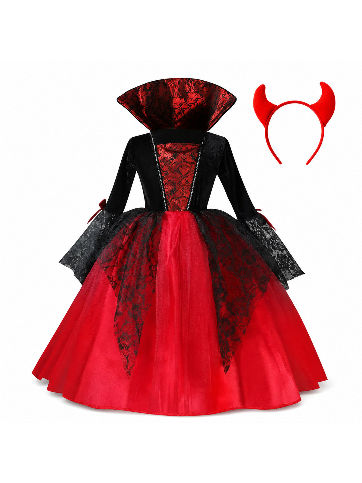 2025 Girls Cosplay Vampire Halloween Dress For Kids Ghost Bride Gothic Costume