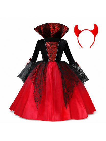 2025 Girls Cosplay Vampire Halloween Dress For Kids Ghost Bride Gothic Costume