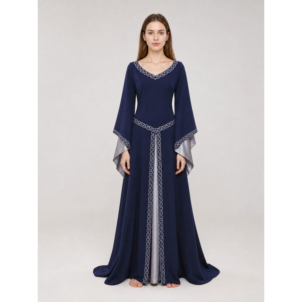 Long-Sleeve Medieval-Style Maxi Dress