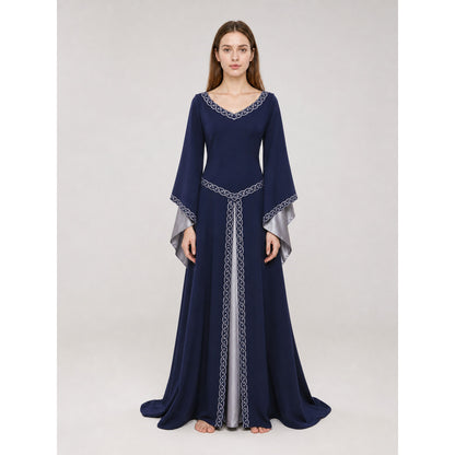Long-Sleeve Medieval-Style Maxi Dress