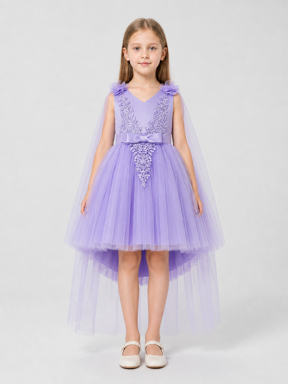 Light Purple Princess Dress with Embroidery