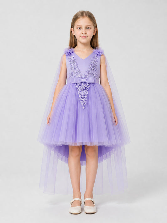 Light Purple Princess Dress with Embroidery on-model view