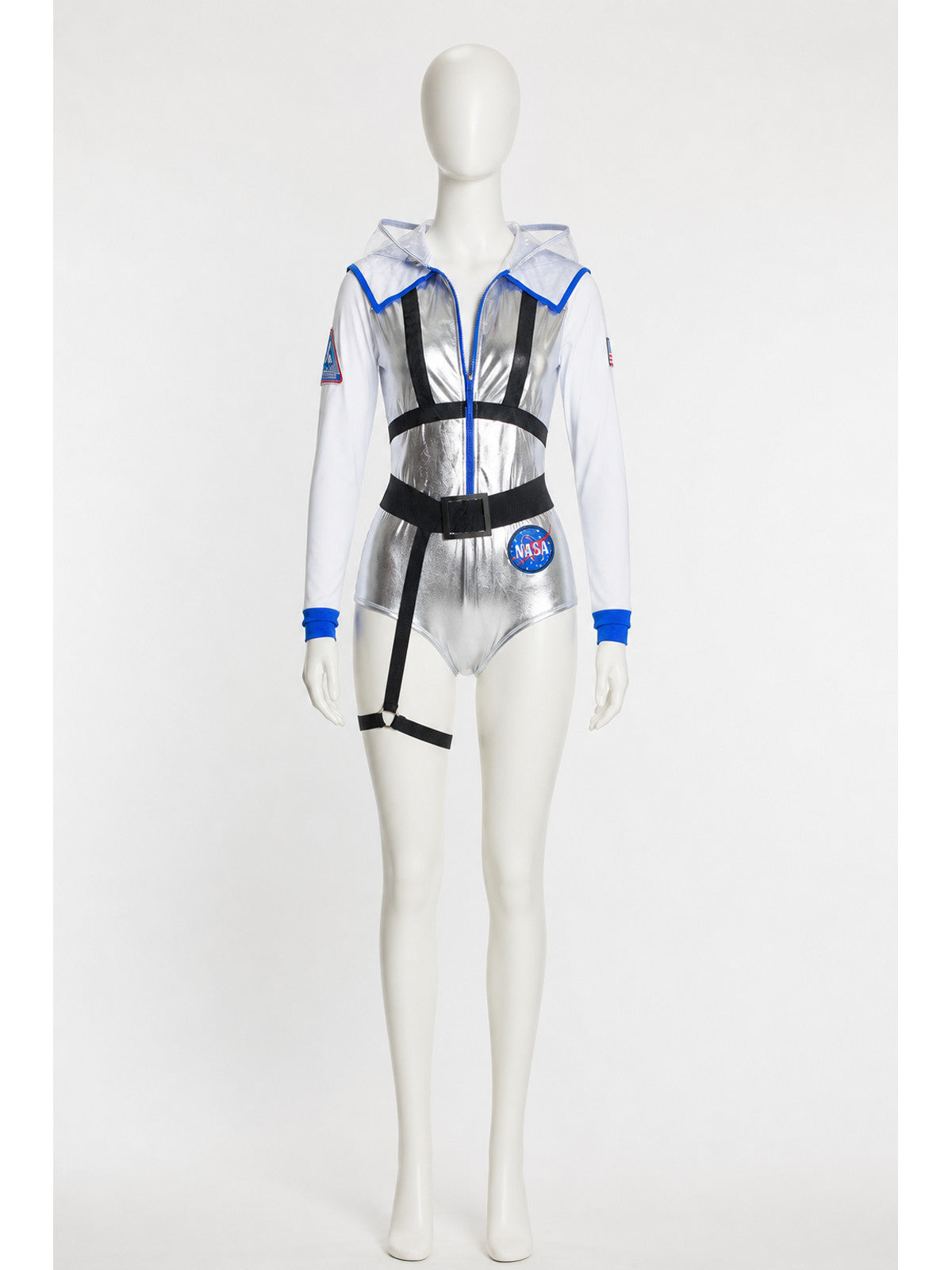 Silver NASA Astronaut Jumpsuit with Hood main product view