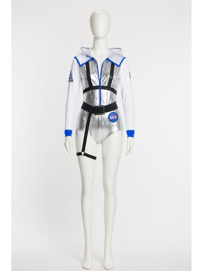 Silver NASA Astronaut Jumpsuit with Hood main product view