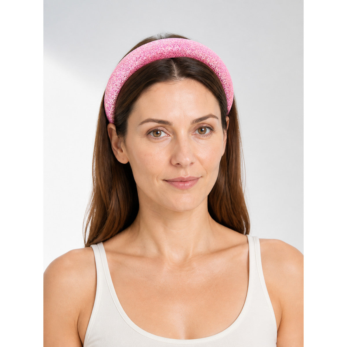 Wide Pink Sequin Carnival Headband main product view