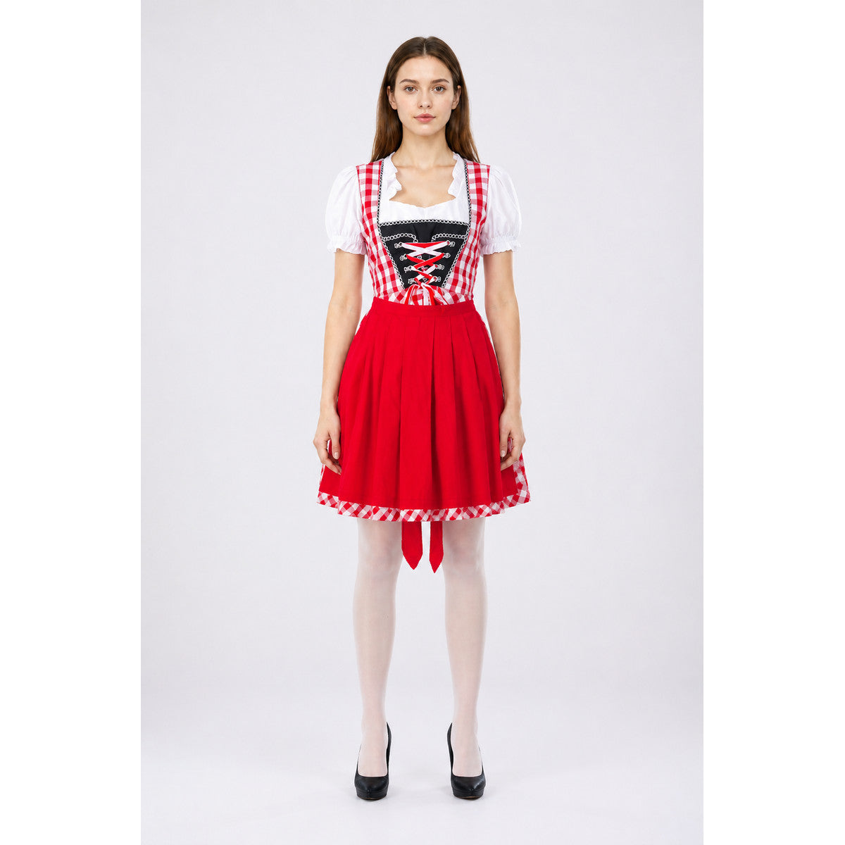 Red-and-White Plaid Carnival Costume