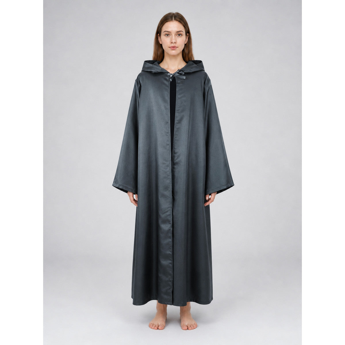 Long Loose-Fit Hooded Cape
