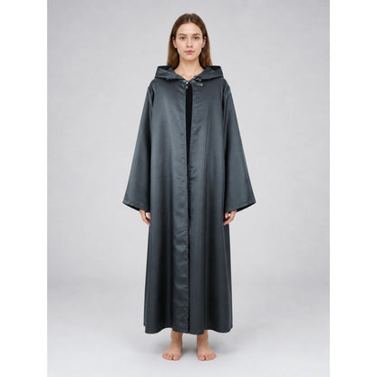 Long Loose-Fit Hooded Cape