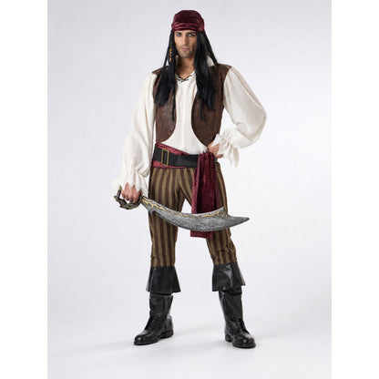 Pirate Costume with Shirt and Vest on-model view