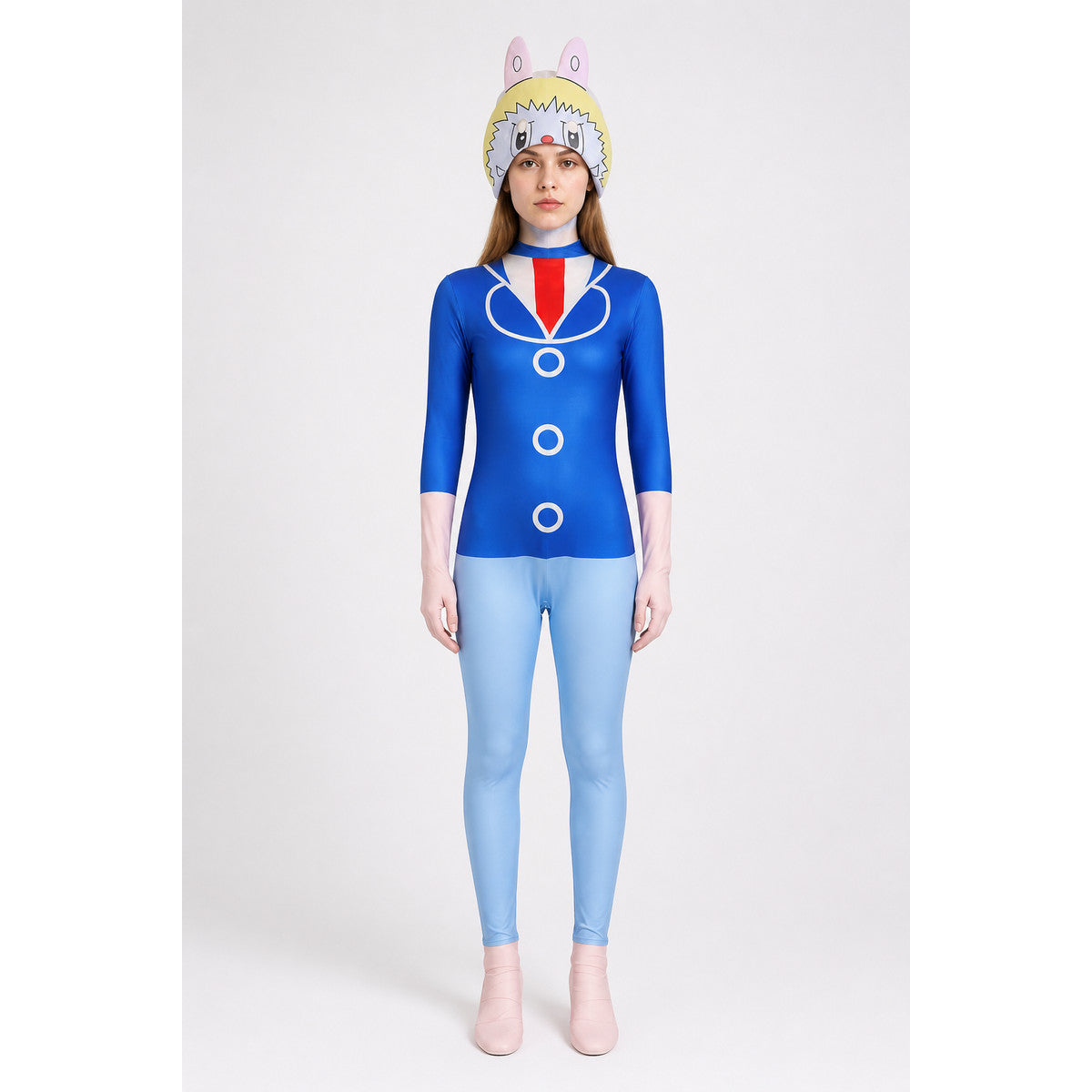 Blue Halloween Jumpsuit with Mask and Ears