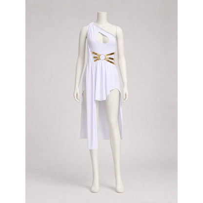 One-Shoulder Greek Goddess-Style Dress on-model view