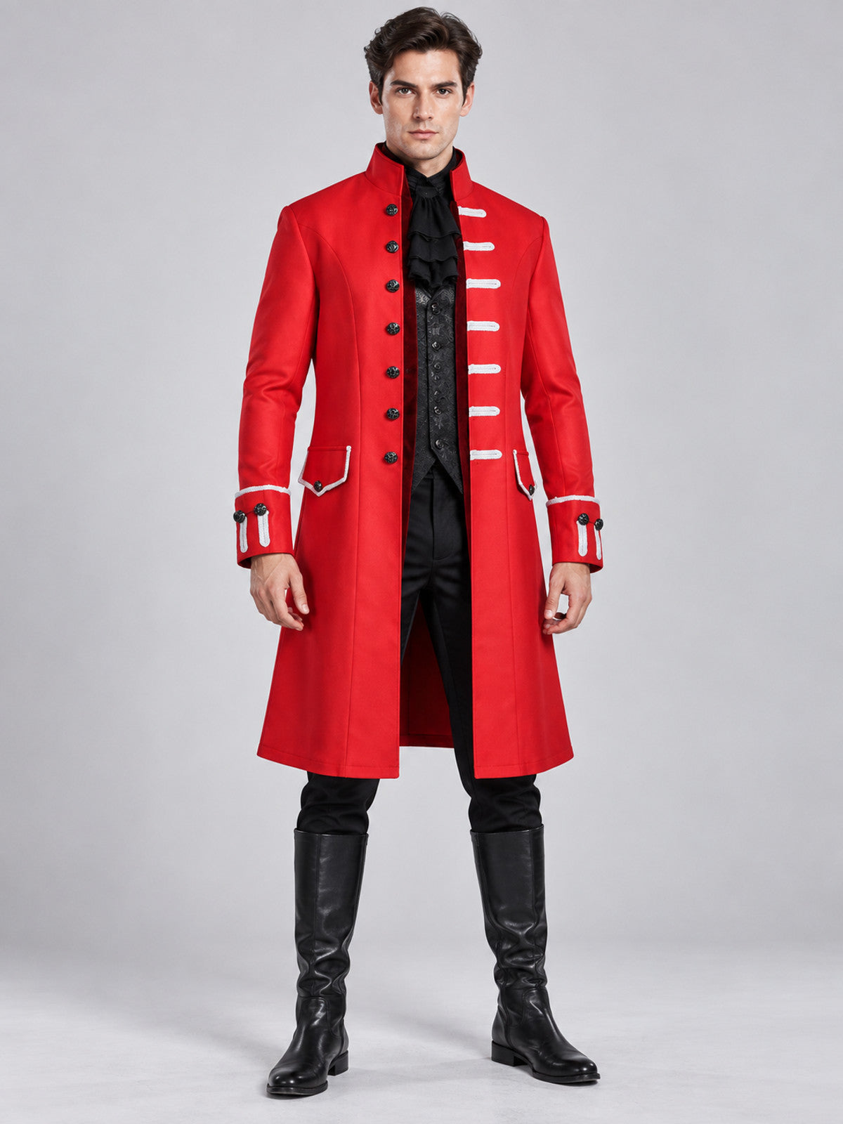 Red carnival tailcoat with white trim