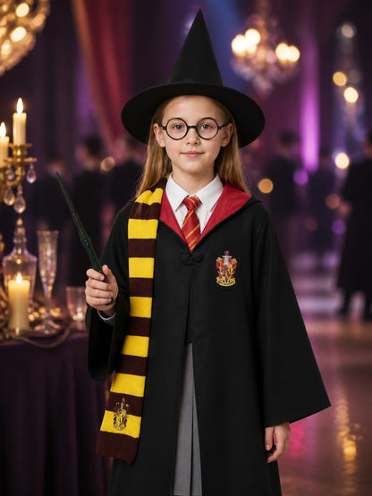Harry Potter-Style Hooded Robe for Cosplay on-model view