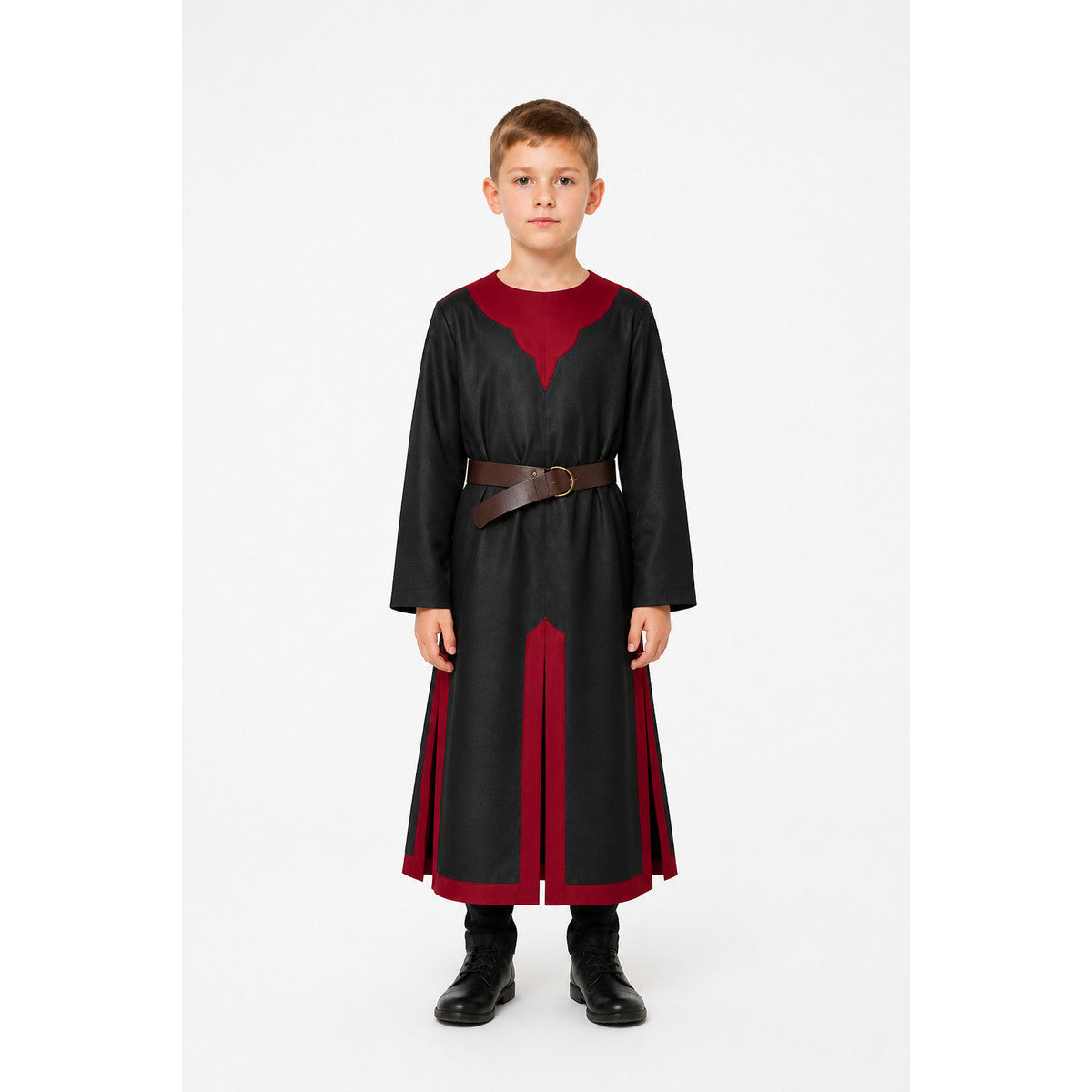 Medieval Black and Red Robe with Belt main product view