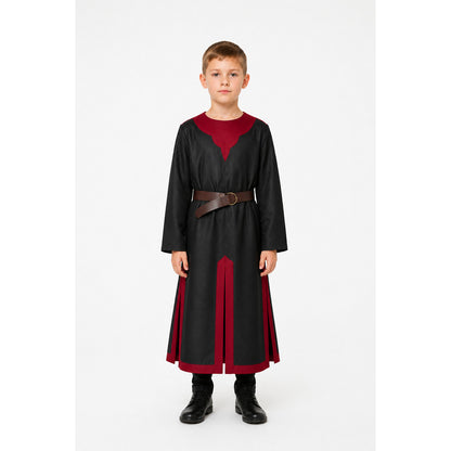 Medieval Black and Red Robe with Belt main product view