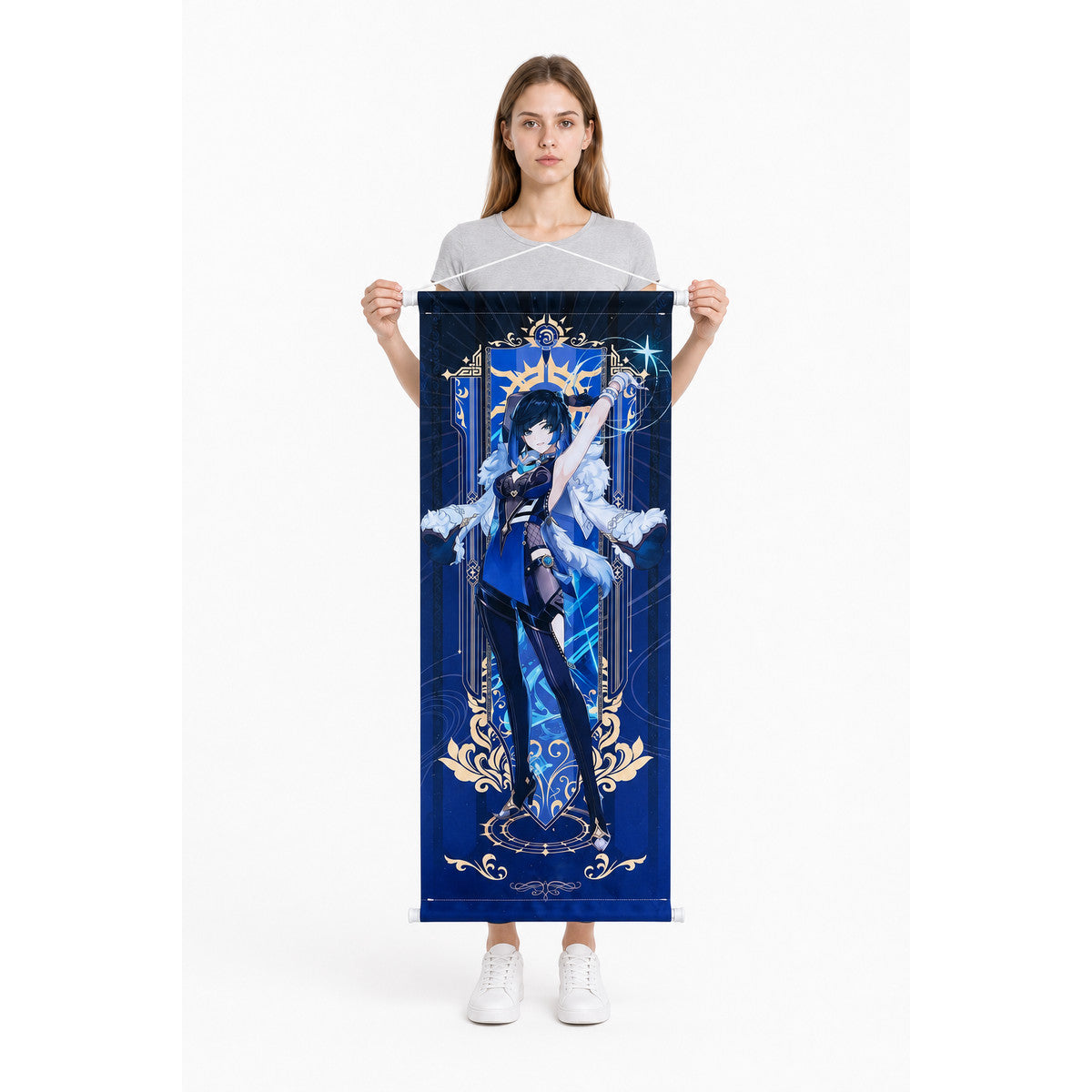 Wall Scroll with an Anime Character from a Video Game main product view
