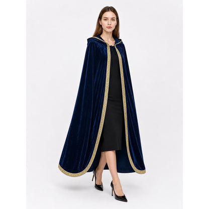 Dark Blue Hooded Carnival Cloak
