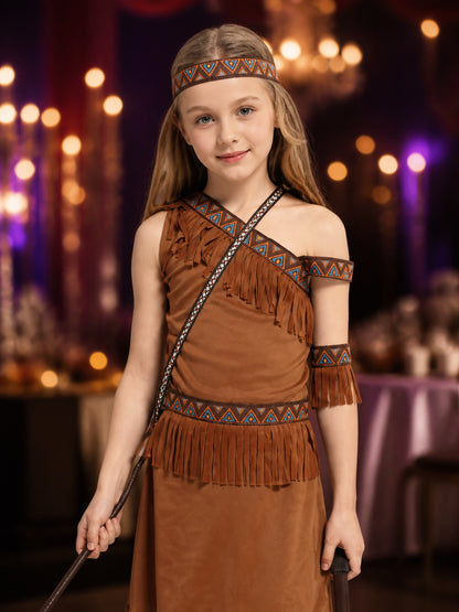 Fringed Indian Princess Costume G-0342 for Masquerades on-model view
