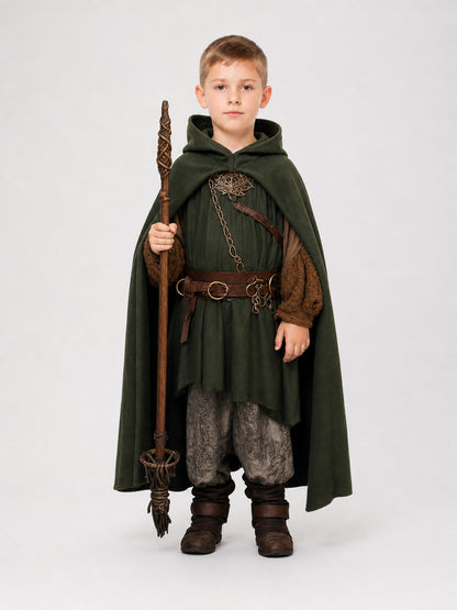 Green Hooded Costume Cloak, XL