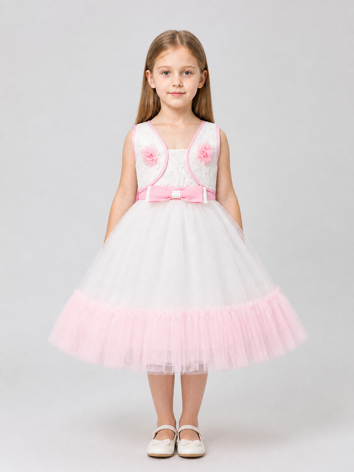 Princess Flower Tutu Party Dress on-model view