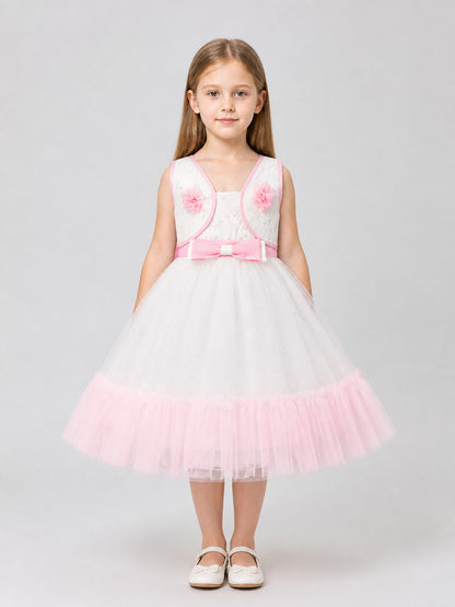 Princess Flower Tutu Party Dress on-model view