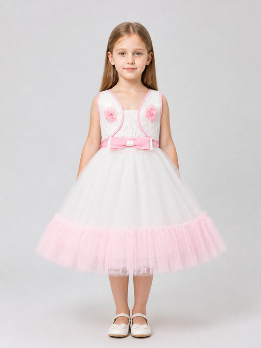 Princess Flower Tutu Party Dress on-model view