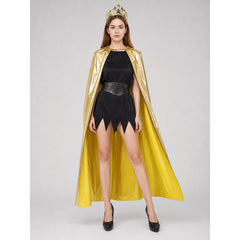Golden Carnival Cape with Decorative Crown