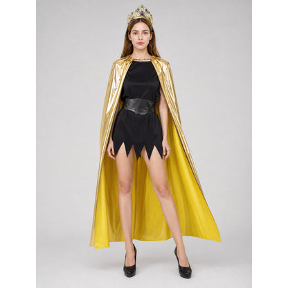 Golden Carnival Cape with Decorative Crown
