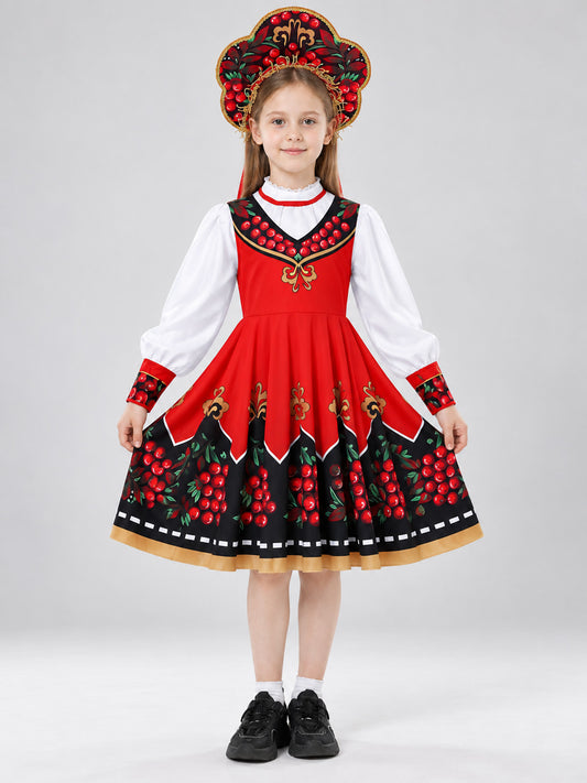 Russian Folk Costume: Dress, Blouse, Headpiece