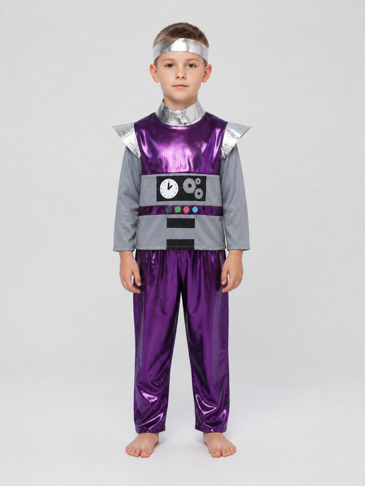 Purple Alien Robot Costume, Jumpsuit on-model view