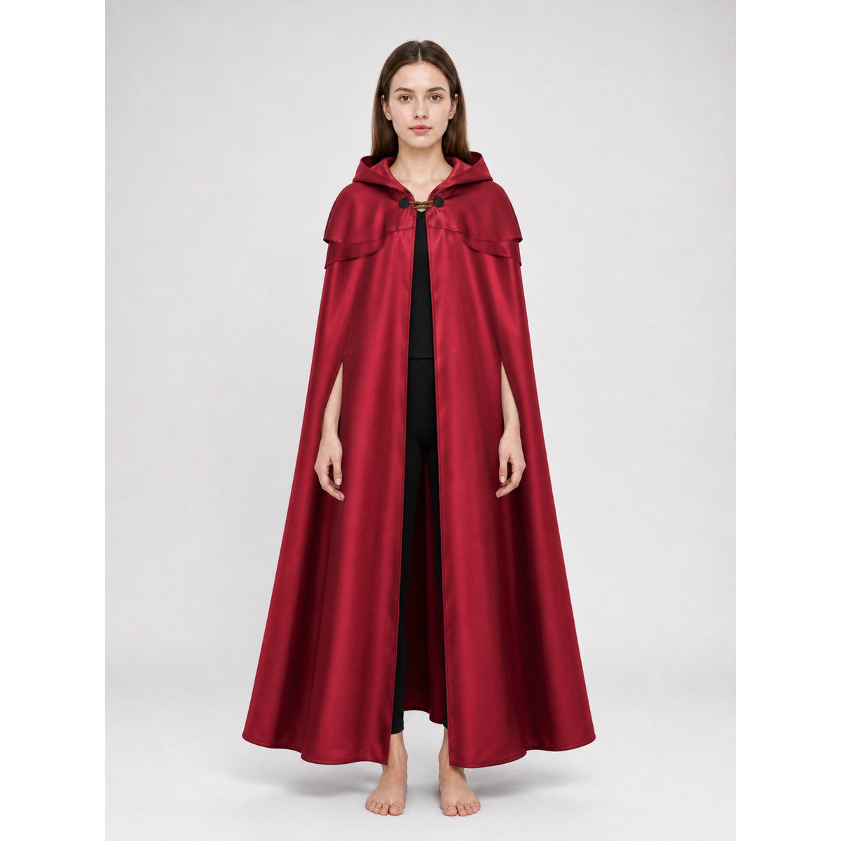 Red Hooded Cape Cloak with Pendant