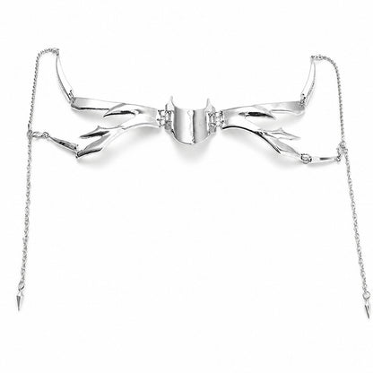 【Ja】Mechanical Alien Chin Mask, Punk Gothic Metal Face Wear for Halloween Cosplay & Masquerade Party