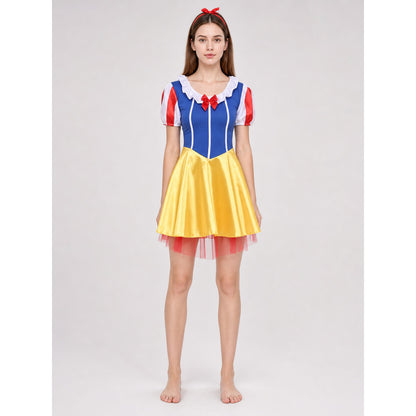 Snow White Cosplay Costume, Bow-Accent Dress on-model view