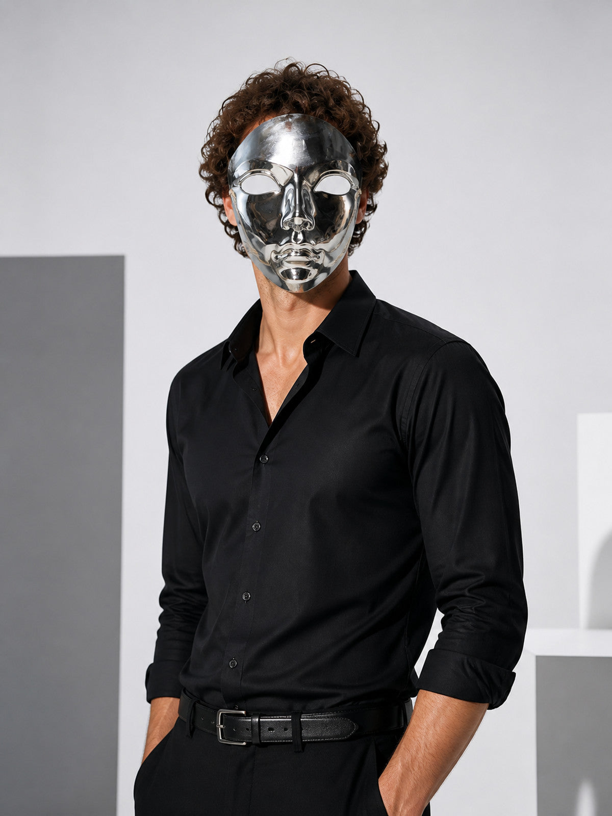 Silver Carnival Mask for Halloween Cosplay