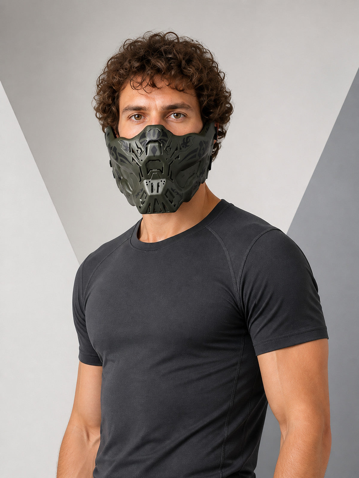 Halloween Mask, Tactical Half Mask with Tribal Print