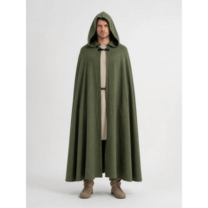 Long Green Hooded Carnival Cloak