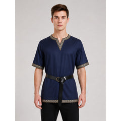 Medieval Shirt with V-Neck and Belt