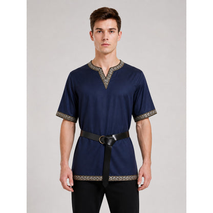 Medieval Shirt with V-Neck and Belt